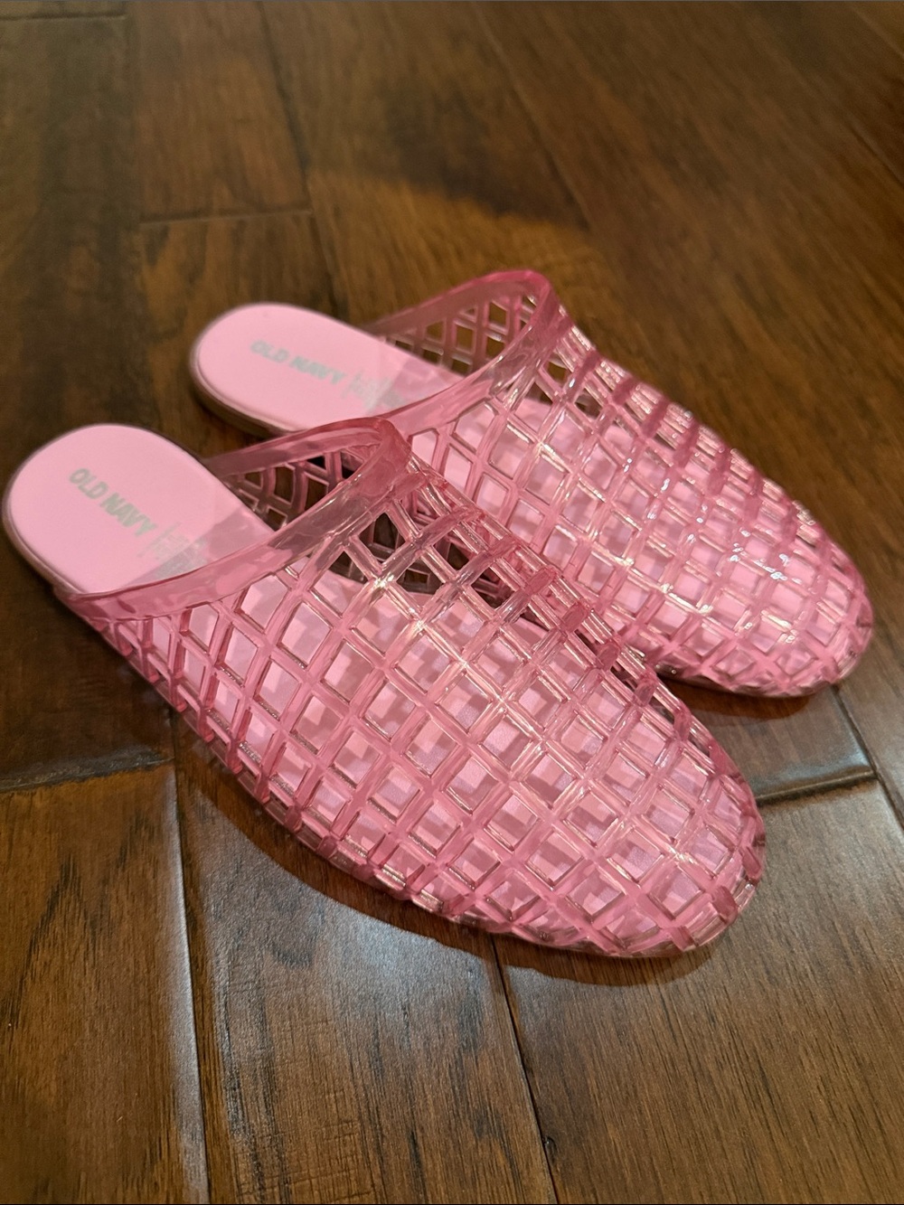 Old Navy Pink Lattice Jelly Slide Mules
